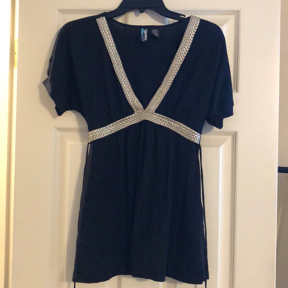Black and gold top